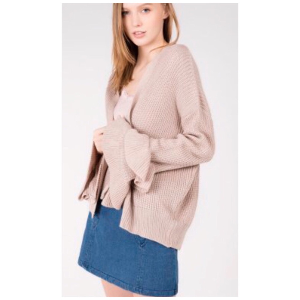 OPEN CARDIGAN WITH LONG RUFFLE SLEEVES - Picture 5 of 9